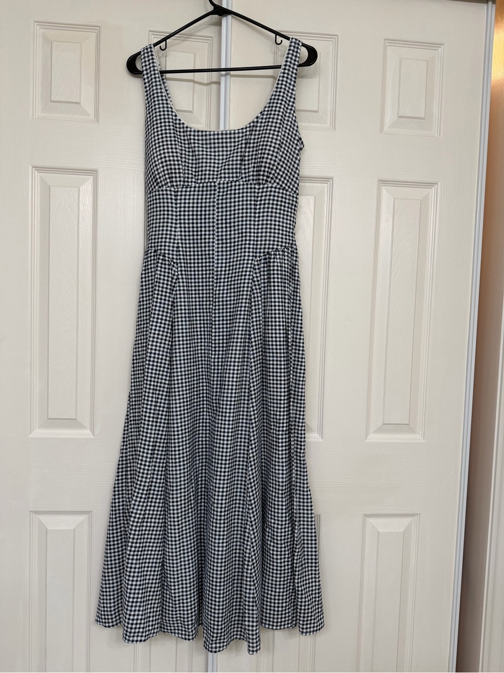 Abercrombie & Fitch Black and White Gingham Midi Dress - Picture 5 of 7
